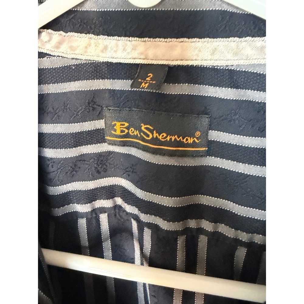 Ben Sherman Black & Gray Striped Button-Up Shirt Size M (2) Long Sleeve - Picture 5 of 5
